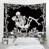 HULIANFU Simple Skull printing big wall mounted cheap hippie wall hanging bohemian wall tapestry mandala wall art decoration