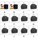 HULIANFU Waterproof BBQ Cover Anti-Dust Outdoor Heavy Duty Charbroil Grill Cover Rain Protective Barbecue Cover 7 Sizes Black BBQ Cover