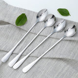 HULIANFU Tea Coffee Soup Spoon For Eating Mixing Stirring Long Handle Teaspoon Ice Cream Honey Spoon Cocktail Spoons Kitchen Cutlery