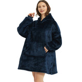 HULIANFU Winter Sherpa Blanket With Sleeves Ultra Plush Fleece Sweatshirt Blanket Hoodie Pink Grey Wine Blue Warm Flannel Hooded Blankets