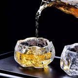 HULIANFU Liuli Cup Crystal Glass Master Cup Wholesale Frozen Burning Tea Cup Heat-resistant Pressure Hand Coaster Tea Cup