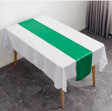 HULIANFU Table Runner Satin Shiny Colour Wedding Decoration Hotel Birthday Party Show Banquet Table Runner