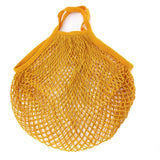 HULIANFU Portable Reusable Grocery Bags Fruit Vegetable Bag Washable Cotton Mesh String Organic Organizer Handbag Short Handle Net Tote