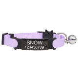 HULIANFU Personalized ID Free Engraving Cat Collar Safety Breakaway Small Dog Cute Nylon Adjustable for Puppy Kittens Necklace