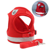 HULIANFU Vest Harness Leash Adjustable Mesh Vest Dog Harness Collar Chest Strap Leash Harnesses With Traction Rope XS/S/M/L/XL