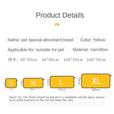 HULIANFU Pet Bath Towels Dog Accessories Large Super Absorbent Clean Up Fiber Towel Pet Dogs Soft Lint-free Quick-drying Thick Bath Towel
