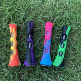 HULIANFU TOPPUFF Glass Smoking Pipe 20MM Camouflage Horn Shape Silicone Tobacco Pipe One Hitter Dugout Pipes Smoke Accessories