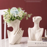 HULIANFU Vase Home Decor Room Decoration Ceramic Vases Desktop Art Sculpture Flower Arrangement Wedding Decoration Flower Pot Furnishings
