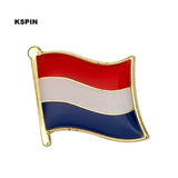 HULIANFU National Flag Metal Lapel Pin Flag Pin Badge Russia Algeria Argentina Brazil Belgium Germany France Costa Rica South Korea  Neth
