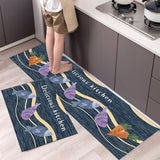 HULIANFU New Hot Sale Kitchen Floor Mat Tableware Pattern Entrance Doormat Bathroom Door Floormat Parlor Anti-slip Antifouling Long Rugs