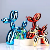 HULIANFU Nordic Resin Dog Crafts electroplating balloon dog sculpture home decorations modern living room desktop animal decor Ornament