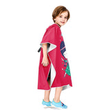 HULIANFU Kids Beach Poncho Cute Cat Print Beach Towel Hooded Super Absorbent Microfibre Children BathRobe Toddler Pool Towel with Hood