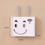 HULIANFU Large Wireless Wifi Router Storage Box PVC Density Panel Shelf Wall Hanging Board Bracket Cable  Organizer Home Decor