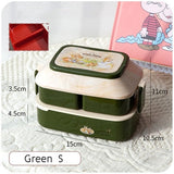 HULIANFU Kawaii Portable Lunch Box For Girls School Kids Plastic Picnic Bento Box Microwave Food Box With Compartments Storage Containers