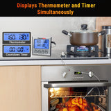 HULIANFU ThermoPro TP17 Dual Probes Digital Outdoor Meat Thermometer Cooking BBQ Oven Thermometer with Big LCD Screen For Kitchen