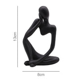 HULIANFU Thinker Statue Abstract Figure Sculpture Small Ornaments Resin Statue Home Crafts Home Decoration Modern Figurines For Interior