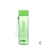 HULIANFU Square Frosted Water Cup Portable Leakproof With Rope Sports Cup Square Cup Bottles  Sports Cup with Portable Milk RopeWater Cup