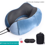 HULIANFU U Shaped Memory Foam Neck Pillows Soft Travel Pillow Massage Neck Pillow Sleeping Airplane Pillow Cervical Healthcare Bedding