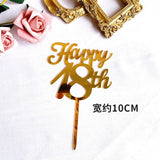 HULIANFU New High Heels Lady Happy Birthday Acrylic Cake Topper Wedding Girls Cake Toppers for 16 18 21 Birthday Party Cake Decorations
