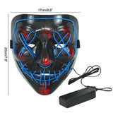 HULIANFU LED Halloween Mask Luminous Glow In The Dark Mascaras Halloween Party Costume Cosplay Masques Horror Props Neon light Masquerade