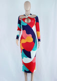 hulianfu Ladies Color Fashion Autumn Pit Strip Long Sleeve Slim Fit Temperament Elegant Simple Dress