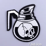 HULIANFU Patches On Clothes Stickers Hippie Rock Stripes Embroidered Patches For Clothing Iron On Patch Skull Biker Stripes for Jackets