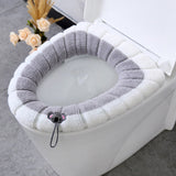 HULIANFU Winter Warm Toilet Seat Cover Closestool Mat 1Pcs Washable Bathroom Accessories Knitting Pure Color Soft O-shape Pad Bidet Cover