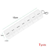 HULIANFU Pill Box Wheat Sealed 8 Grids Pill Container Organizer Health Care Drug Travel Divider 7 Day Pill Storage Bag Travel Pill Cases