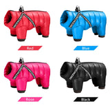 HULIANFU Winter Dog Clothes Super Warm Pet Dog Jacket Coat With Harness Waterproof Puppy Clothing Hoodies For Small Medium Dogs Outfit