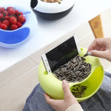 HULIANFU Multifunctional Plastic Double Layer Dry Fruit Containers Snacks Seeds Holder Desktops Plate Dish Organizer Storage Box Garbage