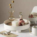 HULIANFU Storage Tray Home Decor Organizer Decorations Trays Candle Holder Wooden Tray for Perfume Vanity Coffee Table Food Plates