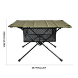 HULIANFU Outdoor Folding Table with Net Pocket Portable Foldable Aluminum Alloy Desk for Picnic Camping Garden Barbecue Desk Table