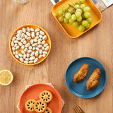 HULIANFU Pure Color Household Plastic Sauce Snack Dessert Plate Sushi Japanese Candy Dishes Desktop Garbage Tray Kitchen Accessories