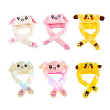 HULIANFU Lovely Luminous/no light Plush Rabbit Hat Funny Play Toy Up Down Moving Bunny Ears Toy Hat Girlfriend Children Gifts
