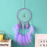 HULIANFU Original silver gray dream catcher 2 ring Indian feather hanging art gifts to bestie friends creative valentine's day gifts