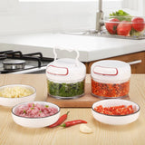 HULIANFU Mini Manual Food Chopper Garlic Cutter Meat Grinder Fruit Vegetable Slicer Mincer Blender Nuts Shredders Powerful Kitchen Tools