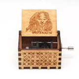 HULIANFU New Black Castle In The Sky Queen  Music Box Wooden Music Box Birthday Gift Antique Carved Wooden Handle