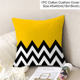 HULIANFU New Style Geometric Yellow Pillowcase Decorative Cushion For Sofa DIY Printed Pillow Chair Car Cushion Christmas Home Decoration