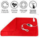 HULIANFU Large electric heating pad For Back Pain and Cramps Relief heat pad with Moist & Dry Heat Therapy Options EU/US/UK/AU Plug
