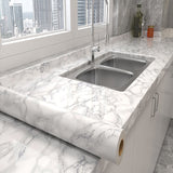 HULIANFU 2023 Kitchen Oil-proof Transparent Film Thick Self Adhesive Waterproof Countertop Furniture Marble Wallpaper Bathroom Decor Stickers