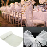 HULIANFU Organza Chair Sashes Bow Chair Covers Organza Fabric DIY Knot Chair Tie for Party Events Wedding Decoration 18cmx275cm