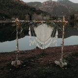 HULIANFU New Nordic Geometric Tapestry Wall Hanging Bohemian Macrame Tassel Woven Tapestry Home Bedroom Background Wedding Decoration