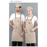 HULIANFU Long Apron Denim Restaurant Hotel Waist Chef Apron Bar Pub Kitchen Waiter Waitress Cook Apron Universal Cooking Hat Caps 56-58cm
