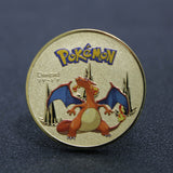 HULIANFU Pocket Monsters Gold Silver Coins Japanese Pokemon Anime Movie Around Coins Children's Cartoon Toys Small Gifts