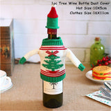 HULIANFU   Xmas Wine Bottle Dust Cover Noel Navidad Christmas Decoration for Home Dinner Decor Christmas Gift Tree Ornament New Year 2023