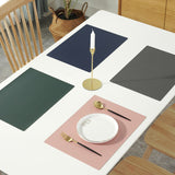 HULIANFU Rectangular Table Mat PU Leather Placemat  Waterproof Greaseproof  Pad Kitchen for Dining Anti-Scalding Insulation