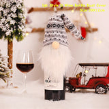 HULIANFU   Xmas Wine Bottle Dust Cover Noel Navidad Christmas Decoration for Home Dinner Decor Christmas Gift Tree Ornament New Year 2023