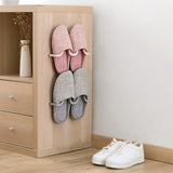 HULIANFU Wall Mounted Shoe Rack Bathroom Slippers Hanger Adhesive Slippers Shelf Home Space Saving Shoe Holder Plastic Organizer