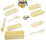 HULIANFU IYouNice 11Pcs/Set Sushi Maker Equipment Kit,Japanese Rice Ball Cake Roll Mold Sushi Multifunctional Mould Making Sushi Tools