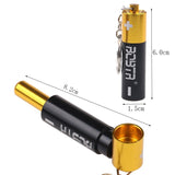 HULIANFU Keychain Small Pipe Pendant Battery Shaped Tobacco Pipes Portable Metal Smoking Pipe For Smoking Weed Herb Men  Gift Pendant